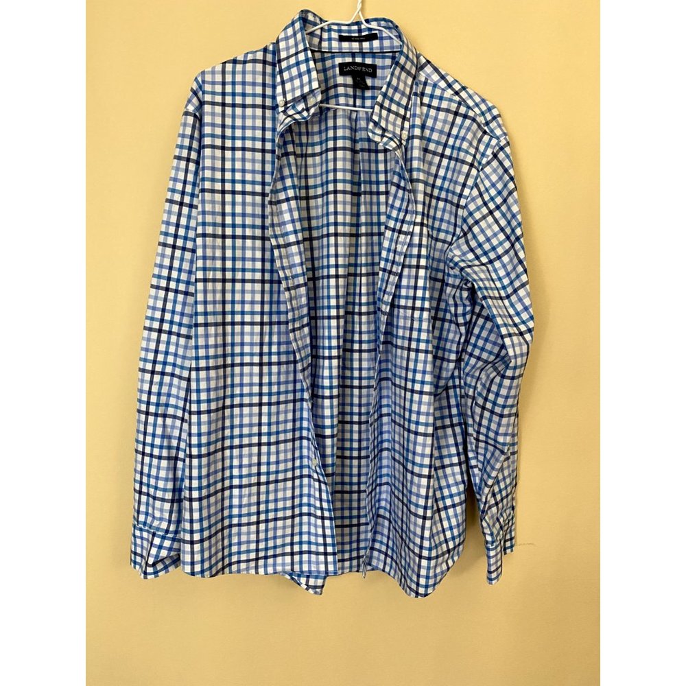 LAND S END MENS SHIRT MEDIUM TRADITIONAL FIT